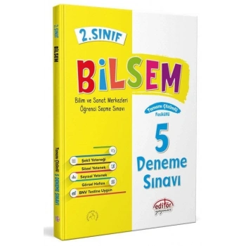 2.Sınıf Bilsem Deneme Sınavı 5li Tamamı Çözümlü Yeni Tarz - Editör Yayınları