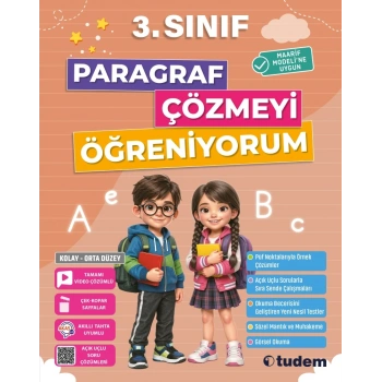 3.Sınıf Paragraf Çözmeyi Öğreniyorum-Tudem Yayınları