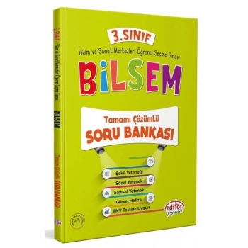 3.Sınıf Bilsem Soru Bankası Çözümlü - Editör Yayınları