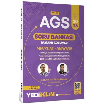 MEB-AGS Mevzuat-Anayasa Soru Bankası Çözümlü- Yediiklim Yayınları