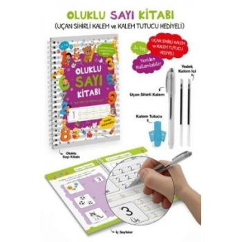 Oluklu Sayı Kitabı - Uçan Sihirli Kalem ve Kalem Tutucu Hediyeli-Bigkids Yayınları