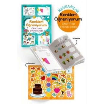 Kavramlar - Renkleri Öğreniyorum Çıkartmalı Etkinlik Kitabı-Bigkids Yayınları