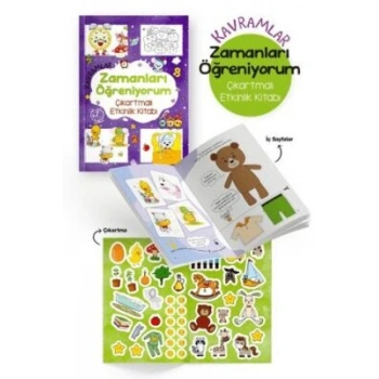 Kavramlar - Zamanları Öğreniyorum Çıkartmalı Etkinlik Kitabı-Bigkids Yayınları