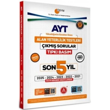 Son 5 yıl AYT Çıkmış Sorular-Tıpkı Basım-Bire Bir ÖSYM-Tamamı Video Çözümlü-A Yayınları