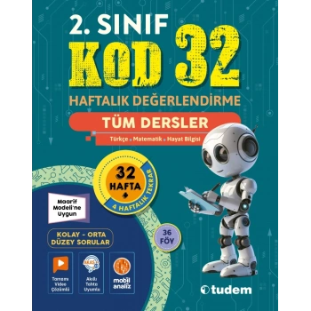2. Sınıf Kod 32 Tüm Dersler Haftalık Değerlendirme-Tudem Yayınları