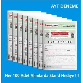 Sınav Kalitesinde 2026 TG AYT Deneme Kitabı (100 ADET ALIMDA 1 STAND HEDİYE)-Sınav Yayınları