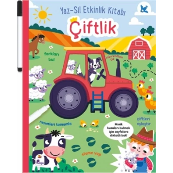 Yaz-Sil Etkinlik Kitabı – Çiftlik (Ciltli - Kalemli)-Kolektif- İndigo Kitap