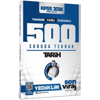 KPSS AGS Son Viraj Serisi Tarih Tamamı Yazılı Çözümlü 500 Soruda Genel Tekrar Kampı-Yediiklim Yayınları