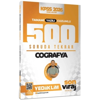 KPSS AGS Son Viraj Serisi Coğrafya Tamamı Yazılı Çözümlü 500 Soruda Genel Tekrar Kampı-Yediiklim Yayınları