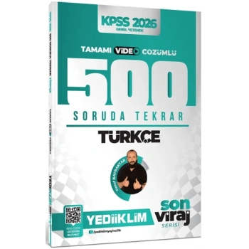 KPSS Son Viraj Serisi Türkçe Tamamı Video Çözümlü 500 Soruda Genel Tekrar Kampı-Yediiklim Yayınları