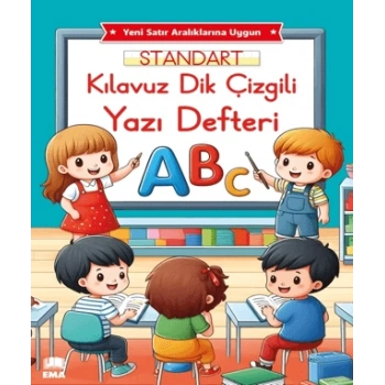 Standart Kılavuz Çizgili Yazı Defteri Renkli Kareli - Güzel Yazı Defteri - A4 Ema Yayınları