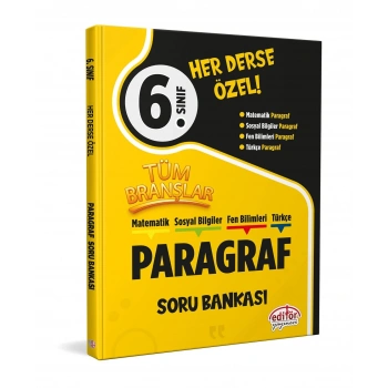 6.Sınıf Tüm Branşlar Paragraf Soru Bankası-Editör Yayınları