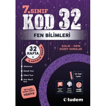 7.Sınıf Fen Bilimleri Kod 32 - Tudem Yayınları