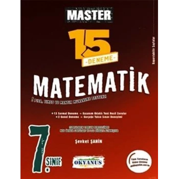 7.Sınıf Matematik Master 15 Matematik Deneme - Okyanus Yayınları