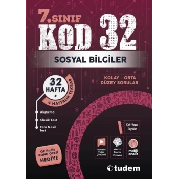 7.Sınıf Sosyal Bilgiler Kod 32 - Tudem Yayınları