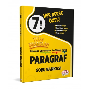 7.Sınıf Tüm Branşlar Paragraf Soru Bankası-Editör Yayınları