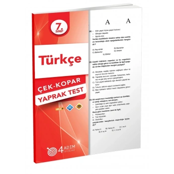 7.Sınıf Türkçe Yaprak Test - Dört Adım Yayınları