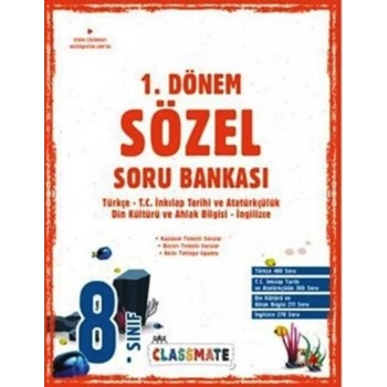 8.Sınıf Classmate 1.Dönem Sözel Soru Bankası - Okyanus Yayınları