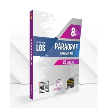 8.Sınıf Paragraf Deneme Sınavı 25li - Karekök Yayınları