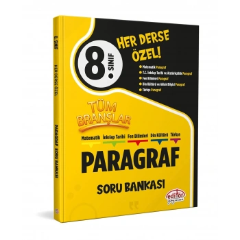 8.Sınıf Tüm Branşlar Paragraf Soru Bankası-Editör Yayınları