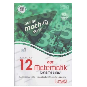 AYT MATEMATİK DENEME SINAVI 12Lİ MATH-E SERİSİ (İADESİZ)- PALME YAYINLARI