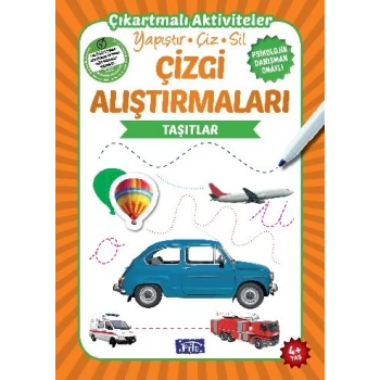 Çizgi Alıştırmaları Taşıtlar-Okul Öncesi-Parıltı Yayınları