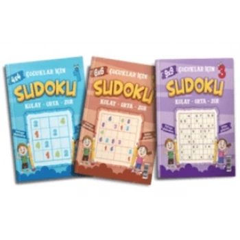 Çocuklar İçin Sudoku 3 Lü Paket-Mavi Boncuk