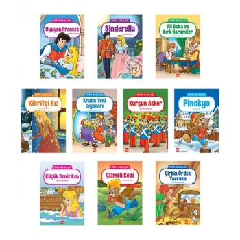 Dünya Masalları Seti (Büyük Boy - 10 Kitap Takım) 1.sınıf Hikaye- Ema Yayınları