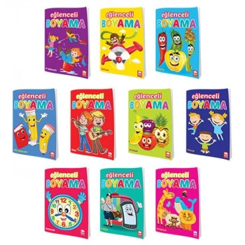 Eğlenceli Boyama-İnce Boyama (10 Kitap Set) - Ema Yayınları