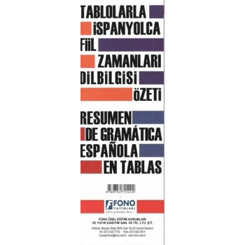 İspanyolca Fiil Zamanları - Fono Yayınları