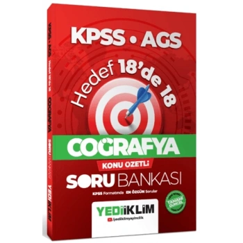 KPSS AGS Coğrafya Hedef 18 de 18 Konu Özetli Soru Bankası-PrevNext122.15-Yediiklim Yayınları