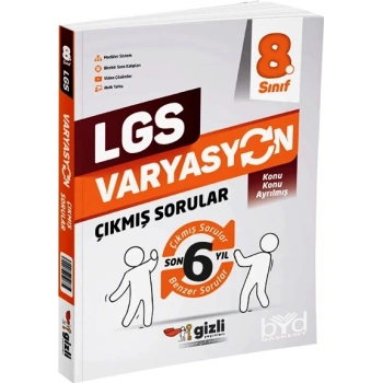 LGS Varyasyon Son 6 Yıl Konu Konu Çıkmış Sorular-Gizli Yayınları