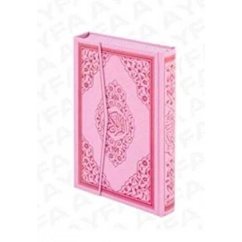 Rahle Boy Gül Desenli Renkli Kuran-ı Kerim Pembe Renk (KOD:124P) - Ayfa Yayınları