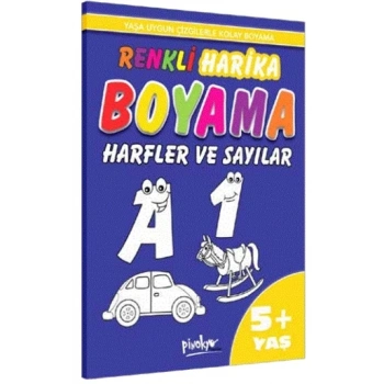 Renkli Harika Boyama-Harfler Sayılar 5+Yaş Kalın Boyama - Pinokyo Yayınları