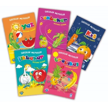 Sebzeler Meyveler Boyama Zamanı Seti (5 Kitap) - Timaş Çocuk