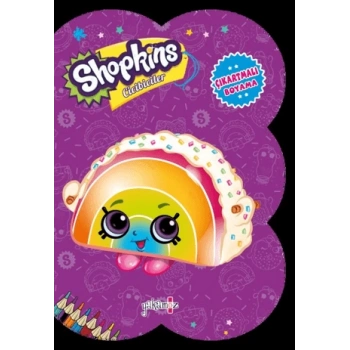 Shopkins Kesimli Çıkartmalı Boyama-Mor - Yakamoz Yayınları