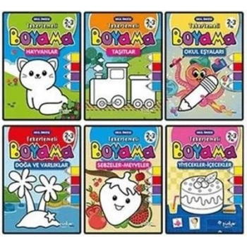 Tekerlemeli Boyama 6 Kitap Set  - Pinokyo Yayınları
