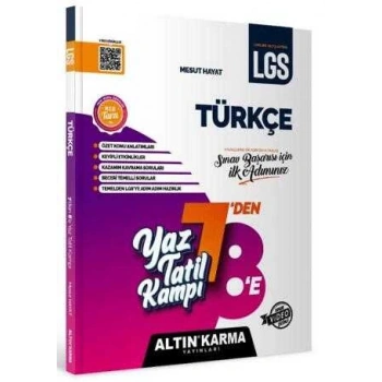 Türkçe Yaz Tatil Kampı LGS 7-8. Sınıf Hazırlık-Altın Karma Yayınları