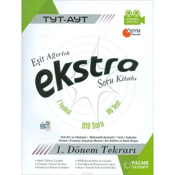 TYT-AYT EŞİT AĞIRLIK SORU KİTABI 1.DÖNEM TEKRARI (İADESİZ)- PALME YAYINLARI