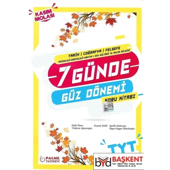 TYT-AYT TCF 7 GÜNDE GÜZ DÖNEMİ SORU KİTABI (İADESİZ)- PALME YAYINLARI