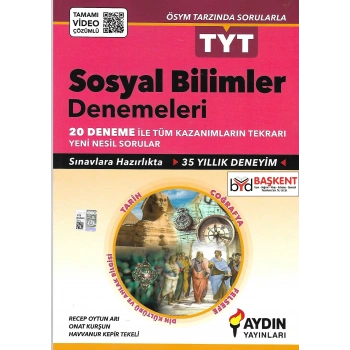 TYT Sosyal Bilimler Deneme Sınavı 20li - Aydın Yayınları