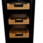 Lüks Siyah Elektronik Puro Humidoru - İspanyol Sedir Ağacı Raflı Profesyonel Puro Dolabı - Dijital Nem ve Sıcaklık Kontrollü Akıllı Muhafaza Sistemi