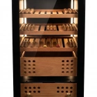 Akıllı Puro Dolabı - 300 Kapasiteli Sedir Ağacı Humidor, Parmak İzi Okuyuculu Kilit, 85W Profesyonel Isı ve Nem Kontrolü, Siyah