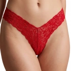 Kırmızı Çiçek Desenli Dantel String Külot TM1526