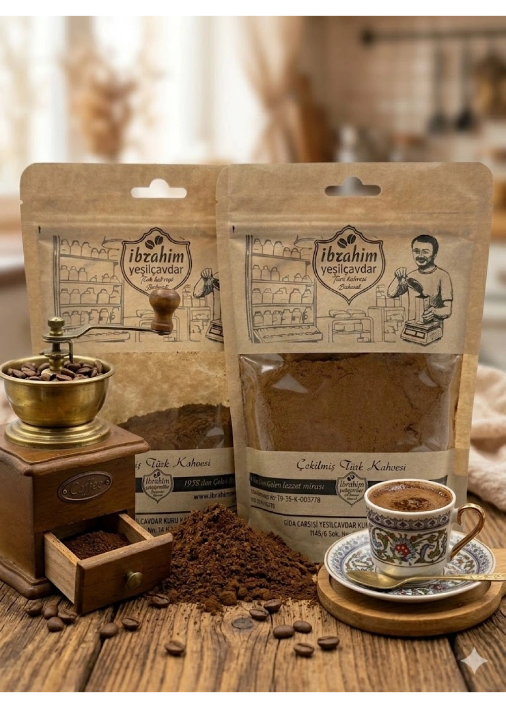 İbrahim Yeşilçavdar Orta Kavrulmuş Türk Kahvesi 250 Gr.X 2 Adet