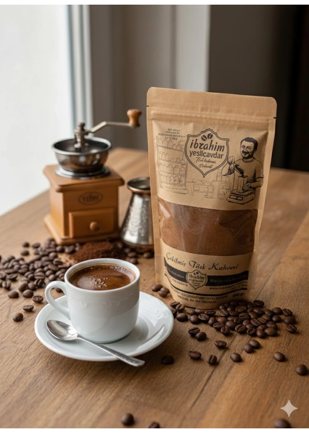İbrahim Yeşilçavdar Orta Kavrulmuş Türk Kahvesi 500 Gr. X 2 Adet