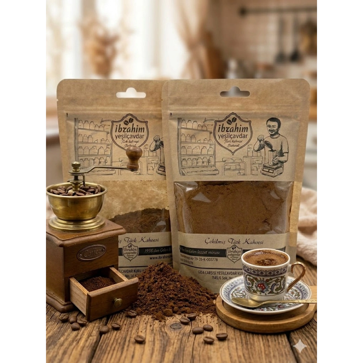 İbrahim Yeşilçavdar Orta Kavrulmuş Türk Kahvesi 250 Gr.X 2 Adet