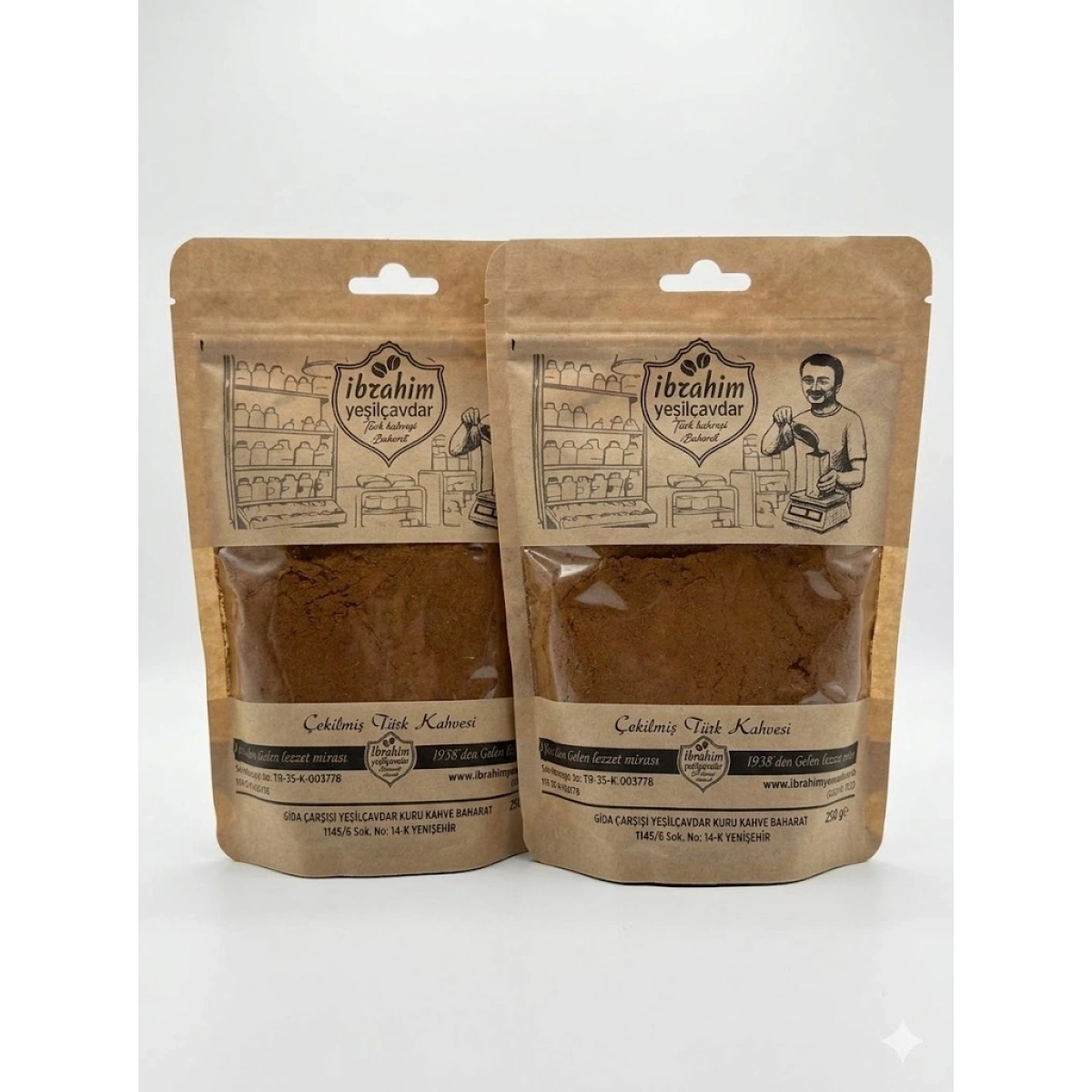 İbrahim Yeşilçavdar Orta Kavrulmuş Türk Kahvesi 250 Gr.X 2 Adet