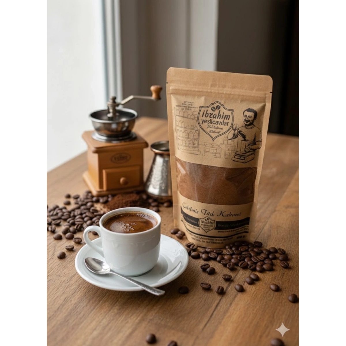 İbrahim Yeşilçavdar Orta Kavrulmuş Türk Kahvesi 500 Gr. X 2 Adet