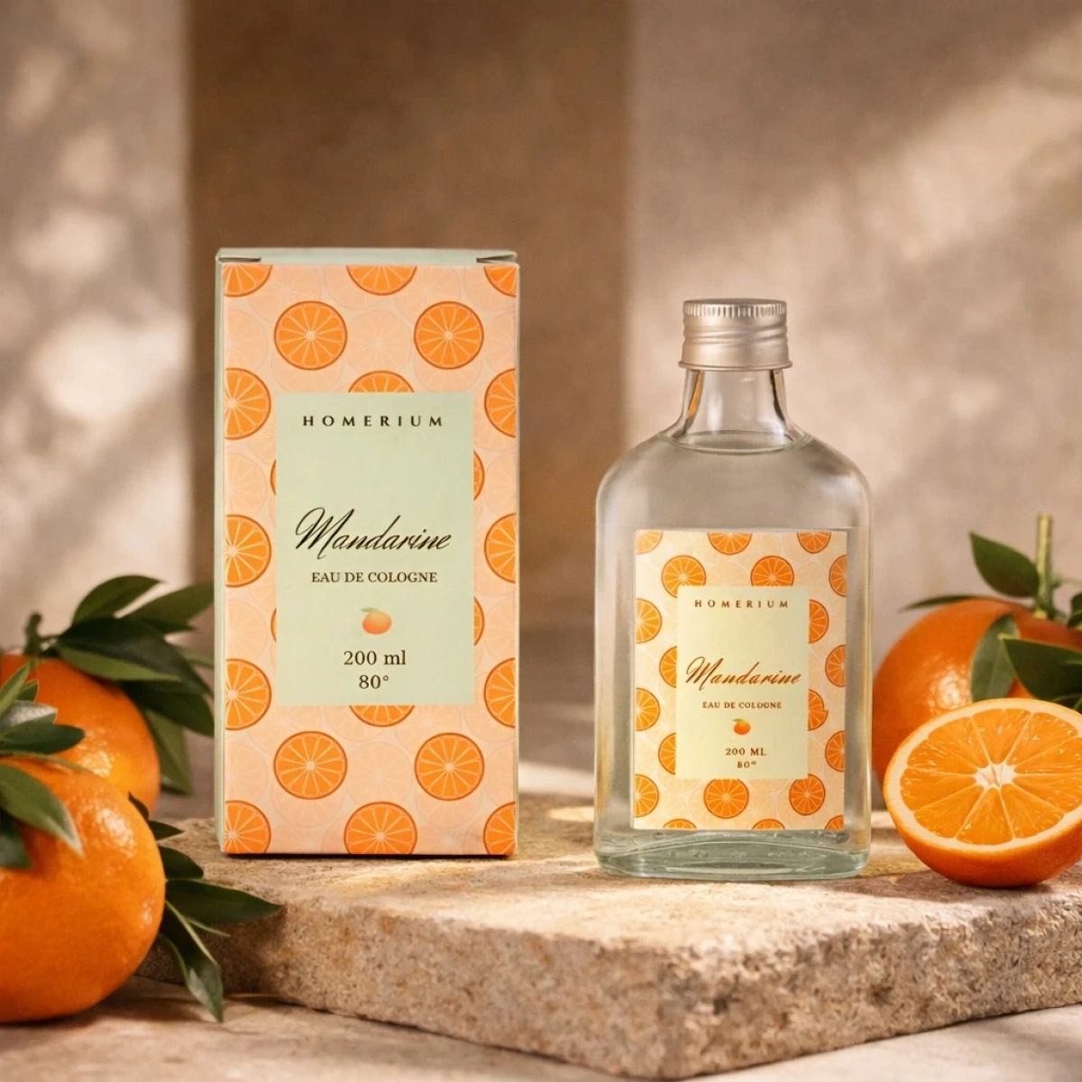 Mandarin Parfümlü Kolonya Bodrum Mandalin 200 ml Cam Şişe